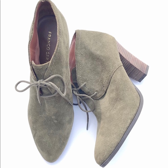 Franco Sarto Shoes - Franco Sarto Olive Green Suede Ankle Booties 9.5